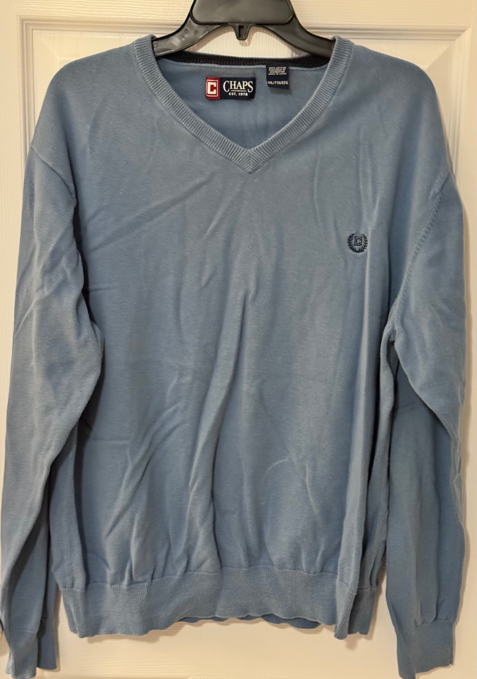 2 Chaps Sweaters 1 Light Blue 1Dark Blue both Cotton Size 2XL